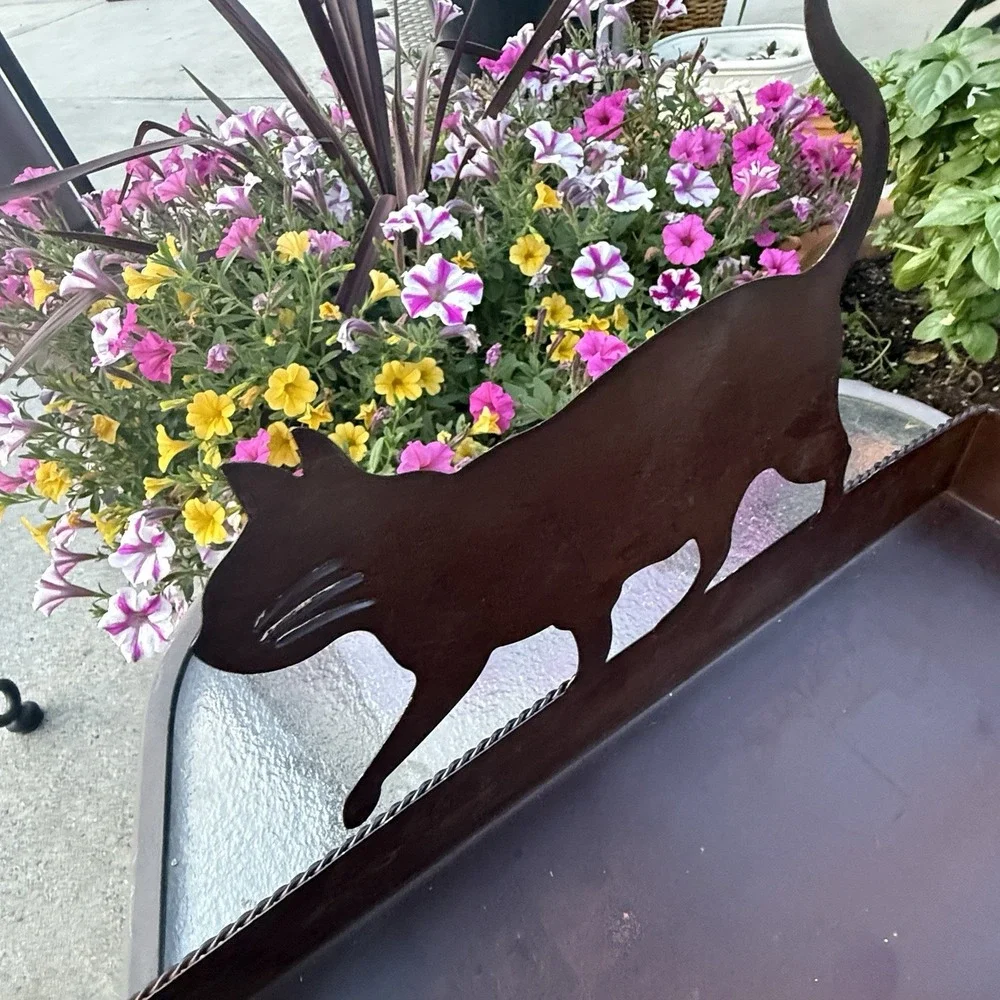 Metal Cat Shelf Sitter Wall Hanging Storage Planter Farmhouse Cottage